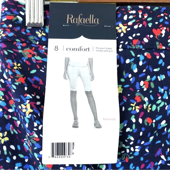 Rafaella Comfort Floral Print Bermuda Shorts 8 - Picture 3 of 5